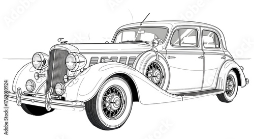 Classic Automobile Vintage Illustration