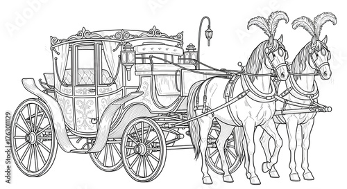 Horse-Drawn Carriage Illustration