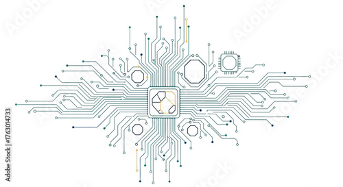 Detailed Circuit Board Design with Electronic Components