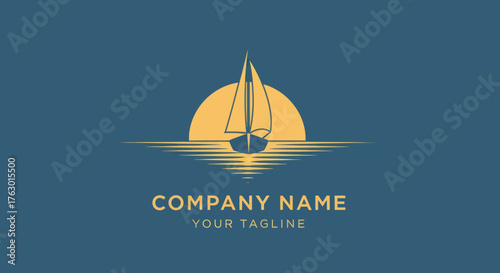 Sailboat silhouette against the setting sun reflecting on the water creating a beautiful scene.