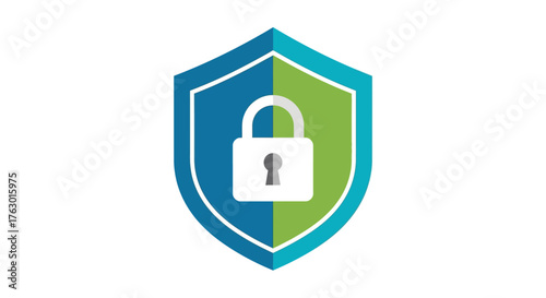 Security Shield with Padlock Symbol for Protection