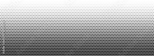 Halftone gradient texture background. Faded pixelated gradation wallpaper. Black and white squared pixels. Abstract vanishing comic pop art backdrop. Vector repeating check raster texture overlay