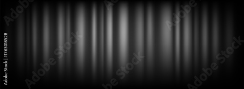 Black velvet curtain background. Closed curtains backdrop for theater stage or cinema, silent movie. Old Hollywood room scene concept. Noir drapery wallpaper for award, show, performance. Vector