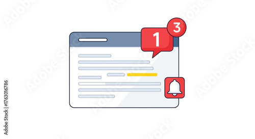 Web interface with new message and alert notifications