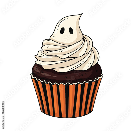 chocolate cupcake with cream
