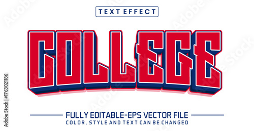 College font Text effect editable