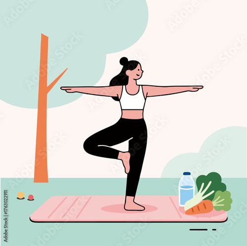 Outdoor yoga healthy life
