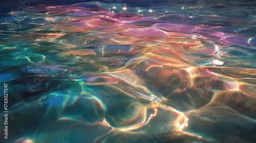 Rippling Water Surface with Reflected Colors