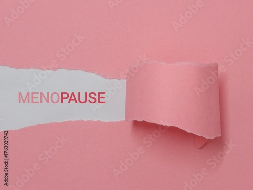 Word Menopause. Minimal concept hormone replacement therapy. Сopy space