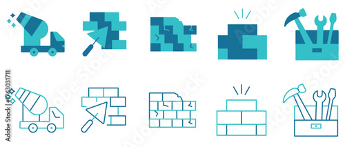 Civil Engineering Icon set.related to civil engineering, Tools, labor.Vector and illustrator
