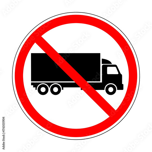 No trucks allowed sign a prohibition symbol for traffic regulation vector illustration isolated on white