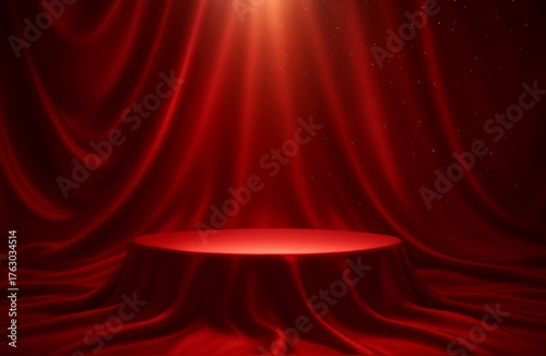 red curtain with spotlight