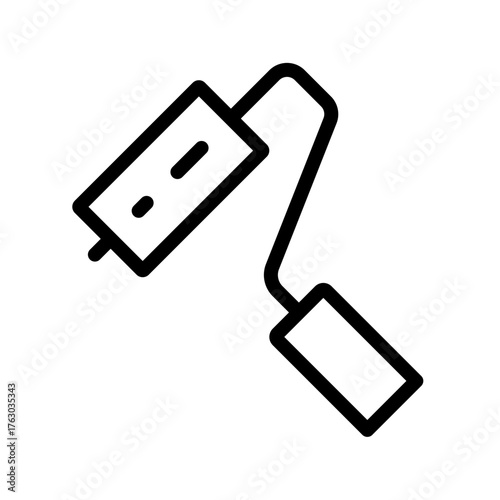 Paint Roller Tool Line Icon