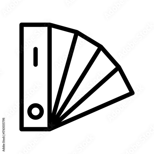 Color Swatch Fan Deck Line Icon — Palette & Sample Book