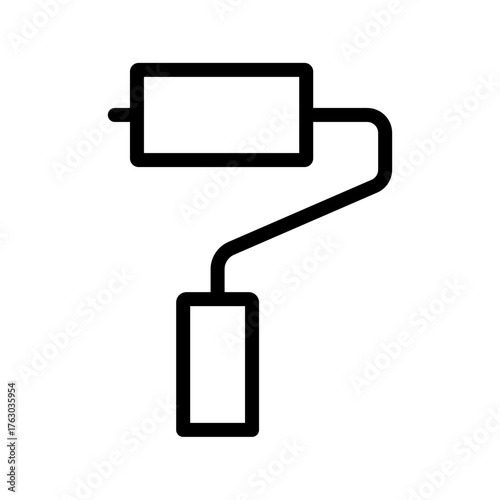 Paint Roller Line Icon — Home Painting, Decorating & DIY