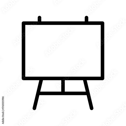 Easel Presentation Board Line Icon — Whiteboard & Flip Chart