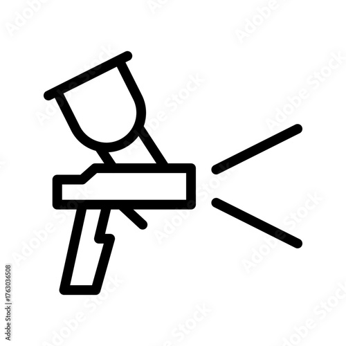 Spray Gun Line Icon — Paint Sprayer, Coating & Finishing