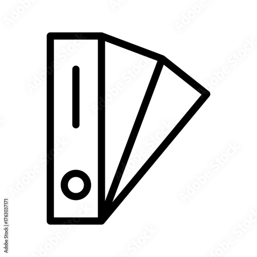 Color Swatch Fan Line Icon — Palette, Sample Deck & Branding Colors