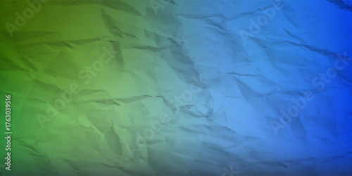 Abstract Blue and Green Gradient Crumpled Paper Texture Background for Design Projects.vector eps10