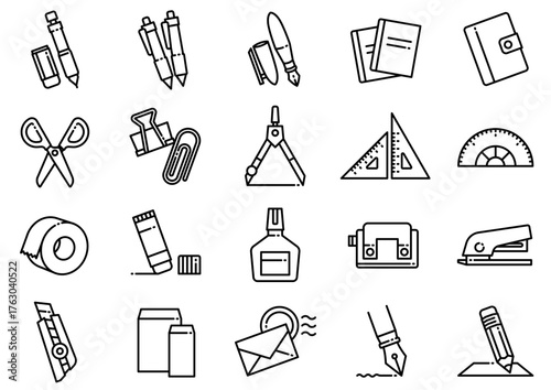 文房具アイコン01　Stationery icons