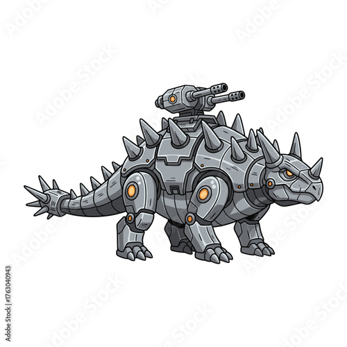Mecha Ankylosaurus with Battle Armor illustration