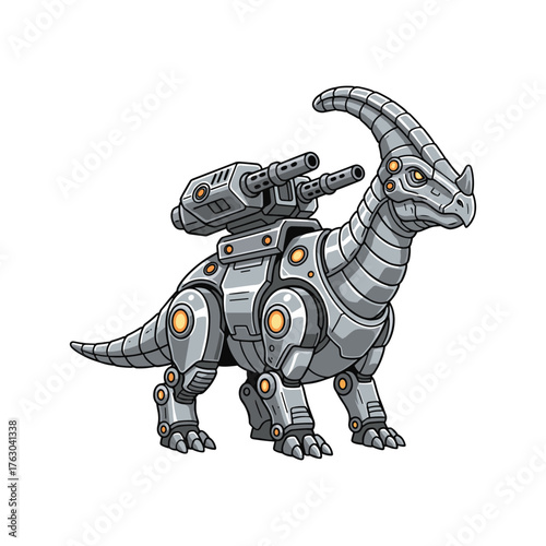 Mecha Parasaurolophus with Battle Armor illustration