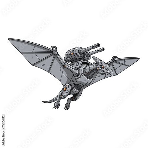 Mecha Pterosaur with Battle Armor illustration