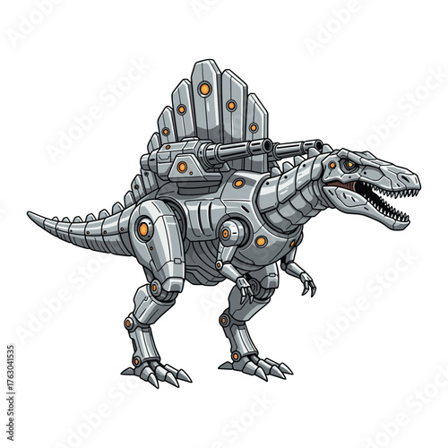 Mecha Spinosaurus with Battle Armor illustration