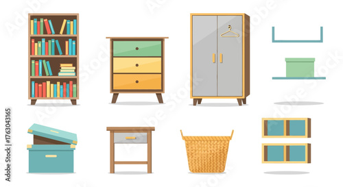 Curated Collection of Stylish Home Organization and Storage Furniture for Modern Interior Design Concepts and Functional Living Spaces