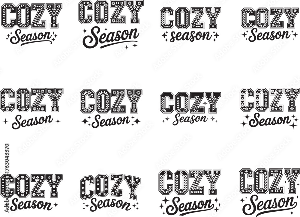 Fototapeta premium Cozy Season SVG, Autumn Floral Fall SVG