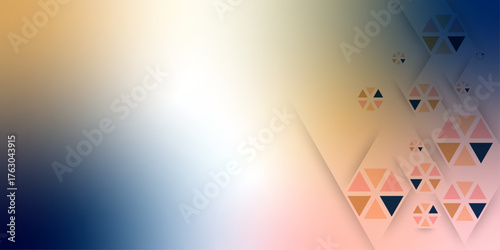 abstract white background with multiple color hexagon and line shadow design. Minimalist birthday card on white background with subtle confetti. Use for banner, pattern, wallpaper. vector illustration