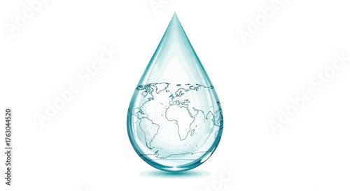 World in a Water Drop A Symbol of Global Conservation and Environmental Awareness