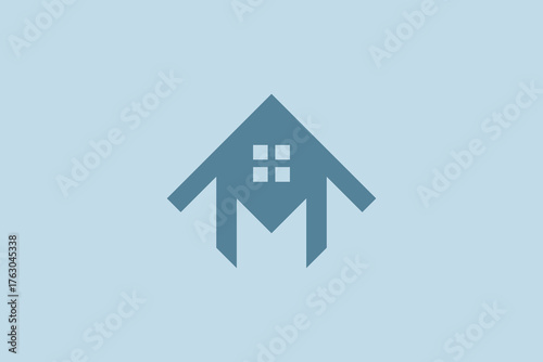 letter M home minimalist logo