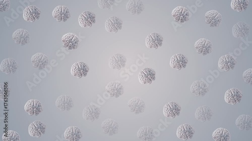 Animated background pattern for a brain tumor awareness event features a subtle, gentle movement of floating gray ribbons and stylized, abstract neural networks.