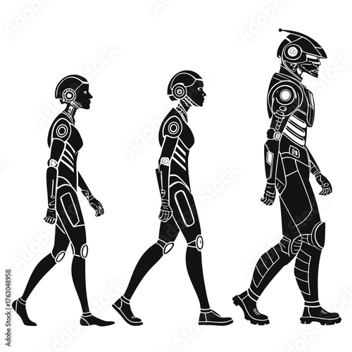 Evolution of a robot, from humanoid to cyborg