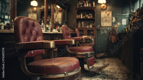 Vintage barber shop interior