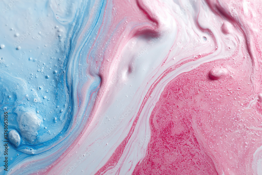Obraz premium Aesthetic dreamy wallpaper with pink and blue cotton candy swirls