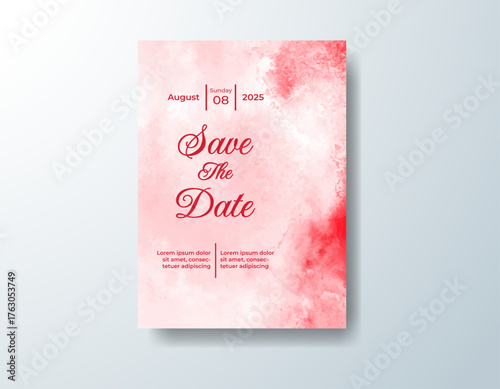 Watercolor wedding invitation card