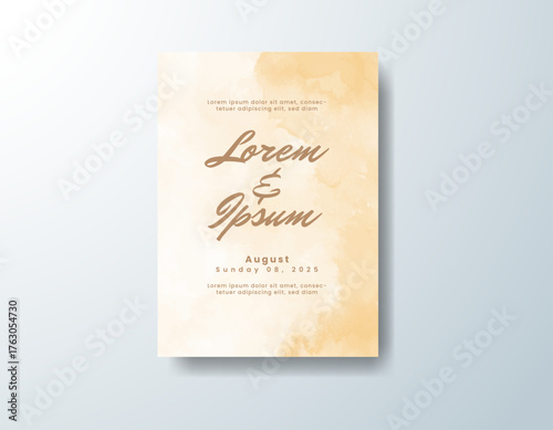 Watercolor wedding invitation card