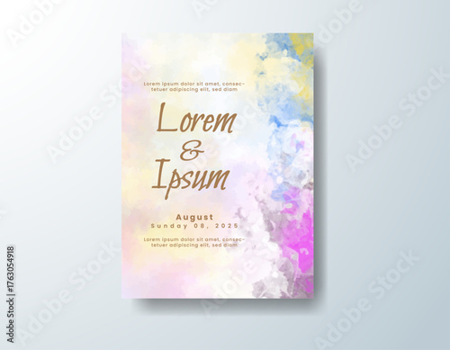 Watercolor wedding invitation card