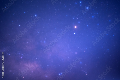 Night sky space background, Starry universe in dark blue sky, Milky way galaxy with stardust field in deep universe