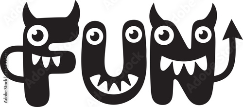 Cute cartoon monsters spell out fun playful whimsical alphabet characters with big eyes teeth horns and tails for kids and entertainment isolated on transparent background