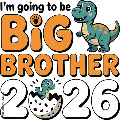 Cute dinosaur announces big brother status in 2026