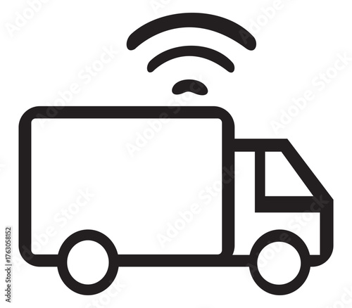 Smart logistics truck wifi car internet. Vector illustration.