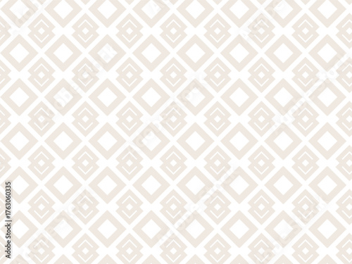 Soft beige diamond lattice pattern on white, ideal for modern wallpaper, textiles, stationery, packaging, web backgrounds, gift wrap, branding and interior decor details.