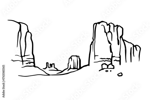 the Grand Canyon, minimalist contour sketch, perfect for travel brochures, posters, web banners, souvenirs, wall decor, and educational materials.
