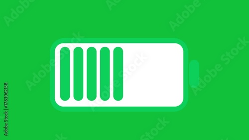 eco charging Battery Icon | Green Energy Power Level Indicator, green screen video animation