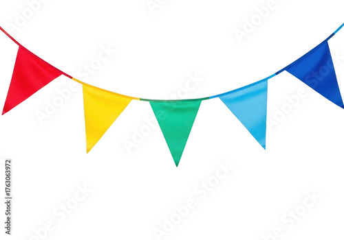 Free Download Colorful party bunting flags garland decoration pennants celebration event design elements vector graphics isolated on transparent background - GFXLoad