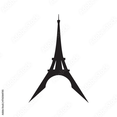 Geometric Abstract Eiffel Tower Logo Showing Strength and Structure