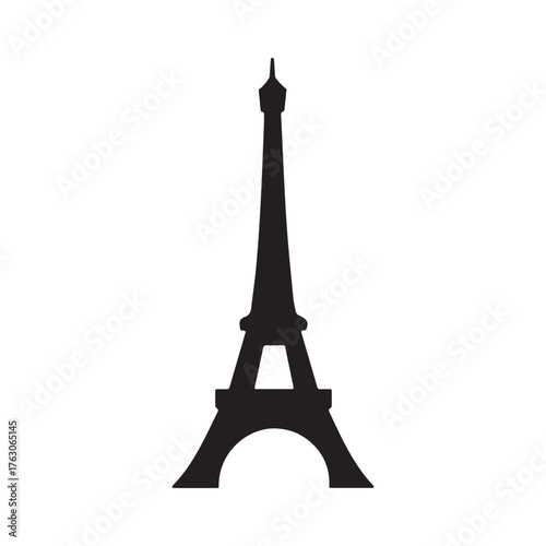 Black Architectural Tower Symbol Expressing Strength, Geometry, and Simplicity